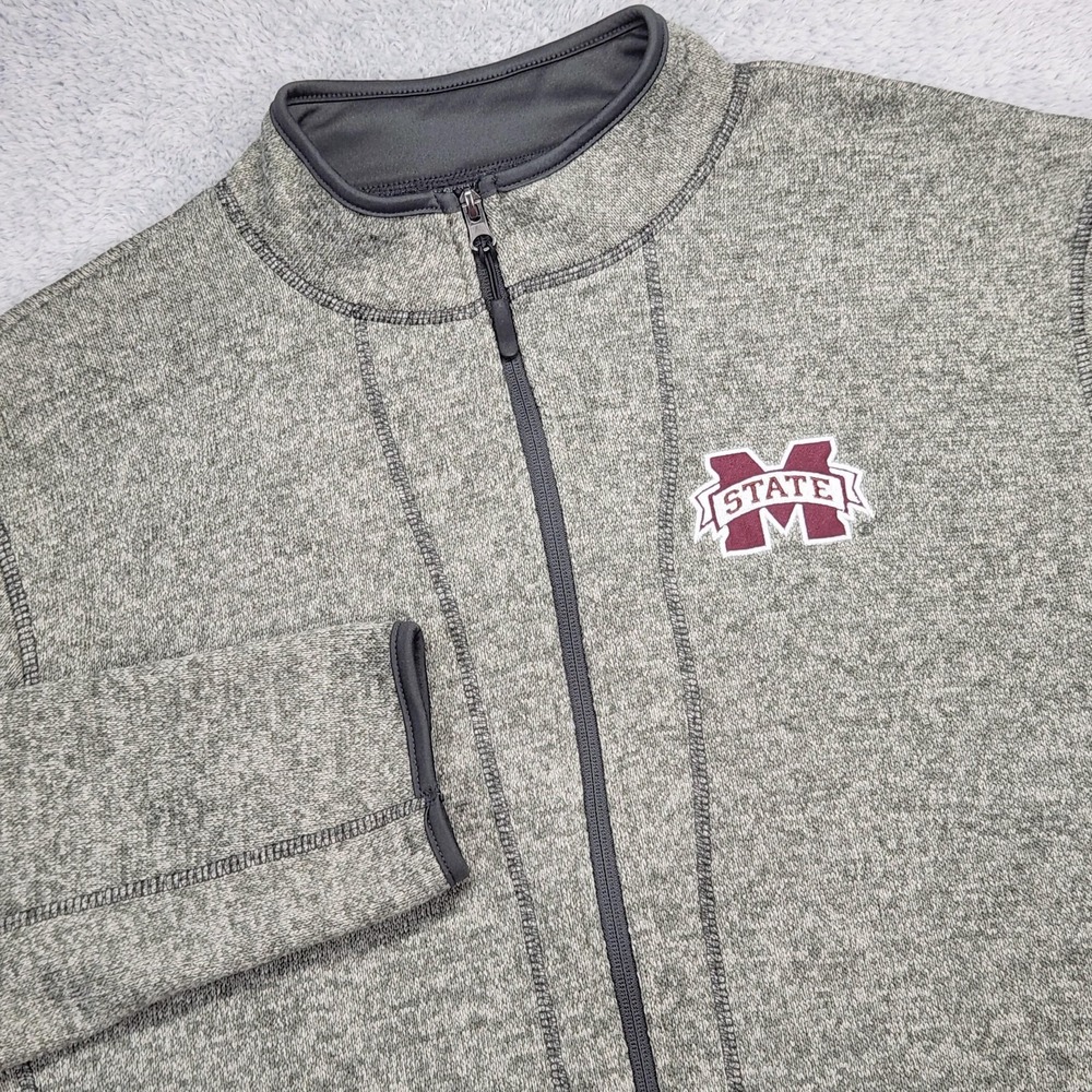 Mississippi State Bulldogs Jacket Mens XL Gray NCAA Football Full Zip Colosseum - Picture 2 of 14